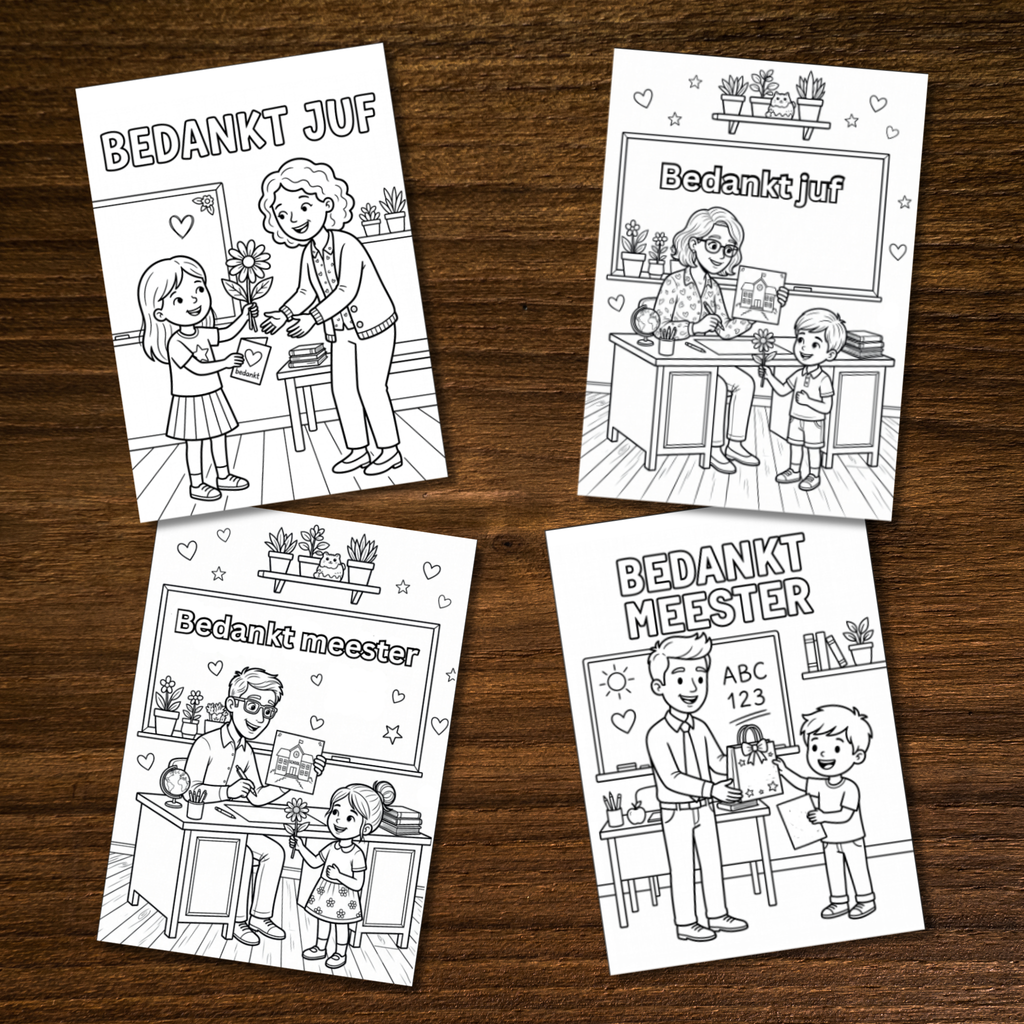 Kleurplaat voor juffen en meesters