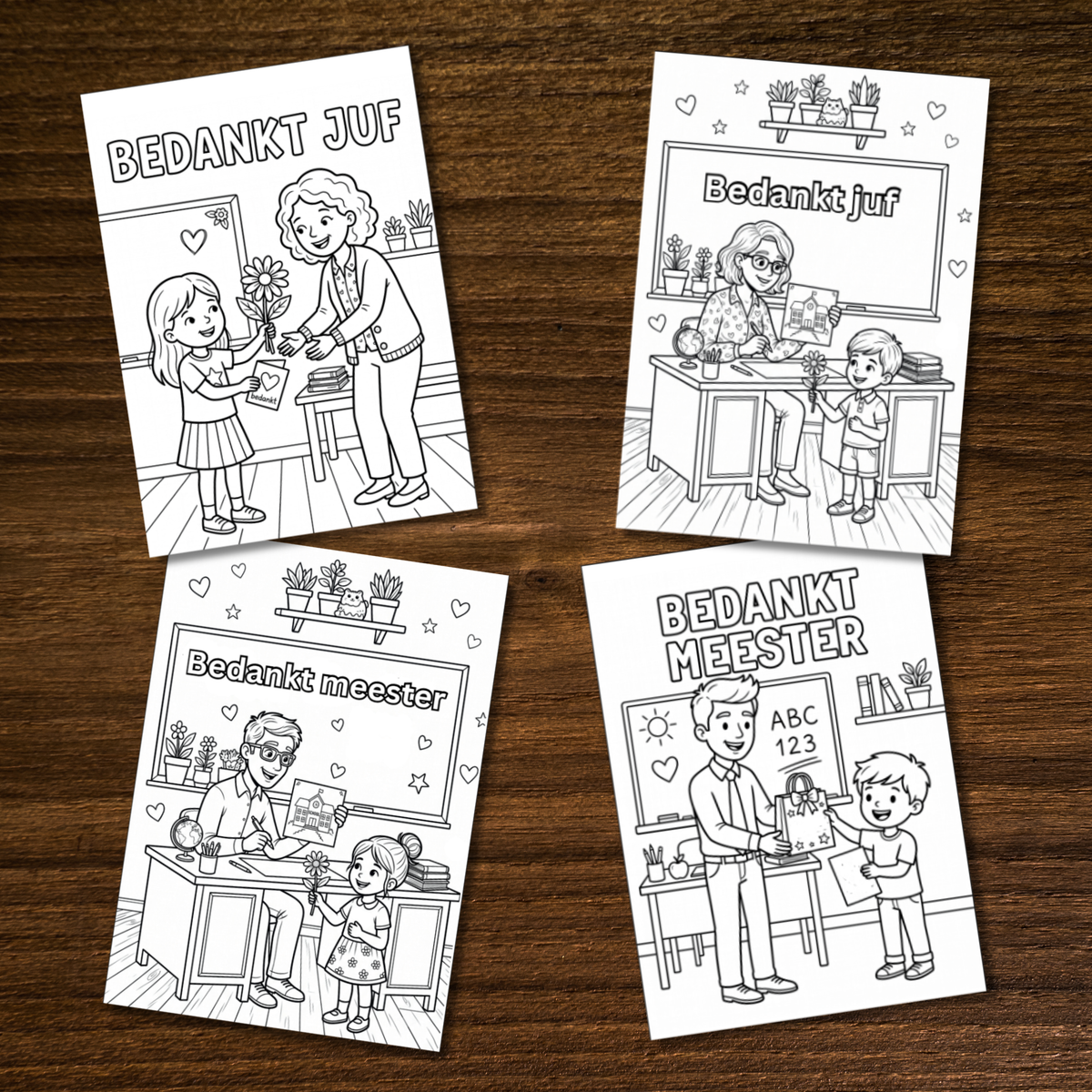 Kleurplaat voor juffen en meesters